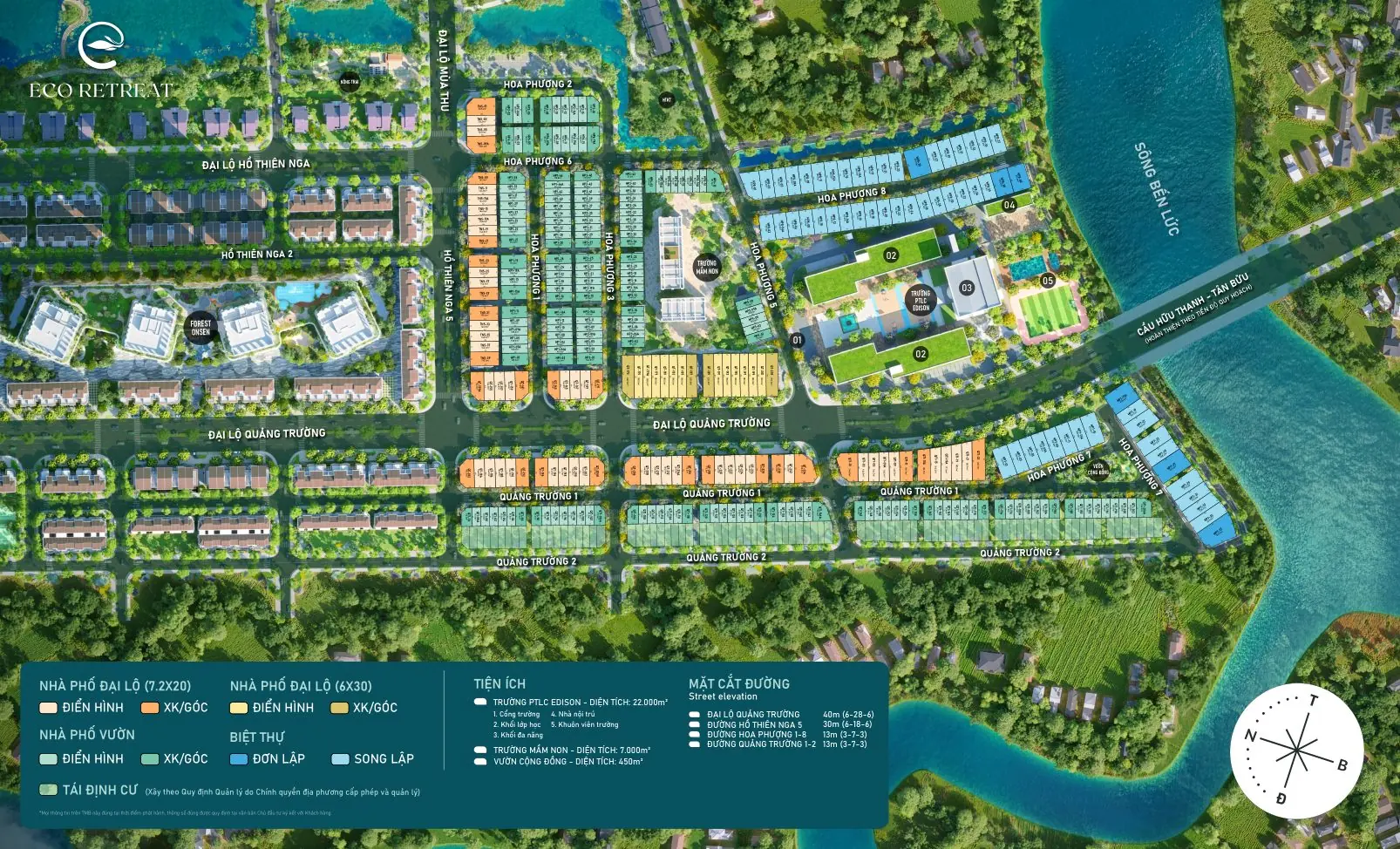 Mặt bằng tổng thể phân khu Rừng Phượng Eco Retreat